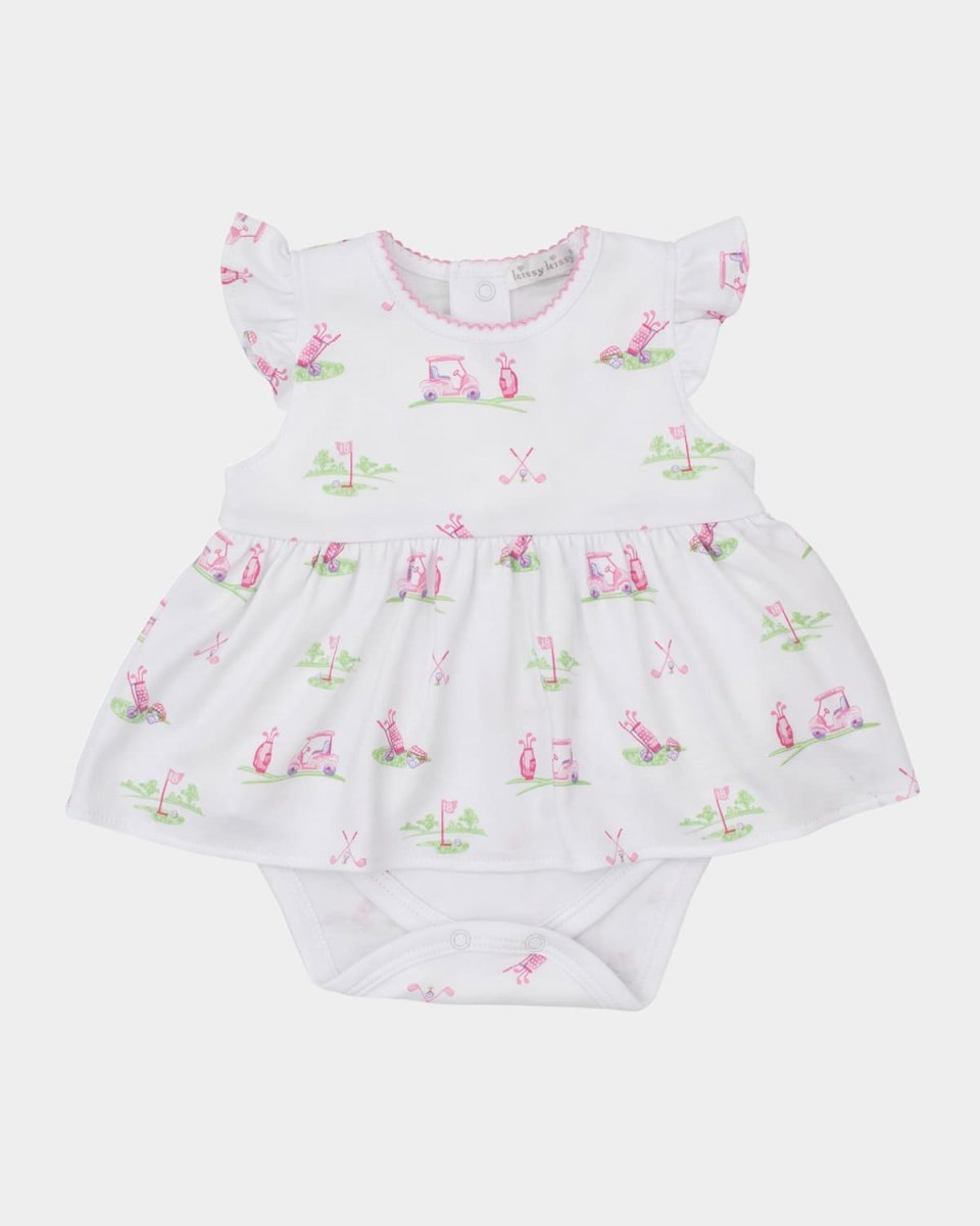 Girl's Fairway Foursome Bodysuit Dress & Hat Set, Size 0M-18